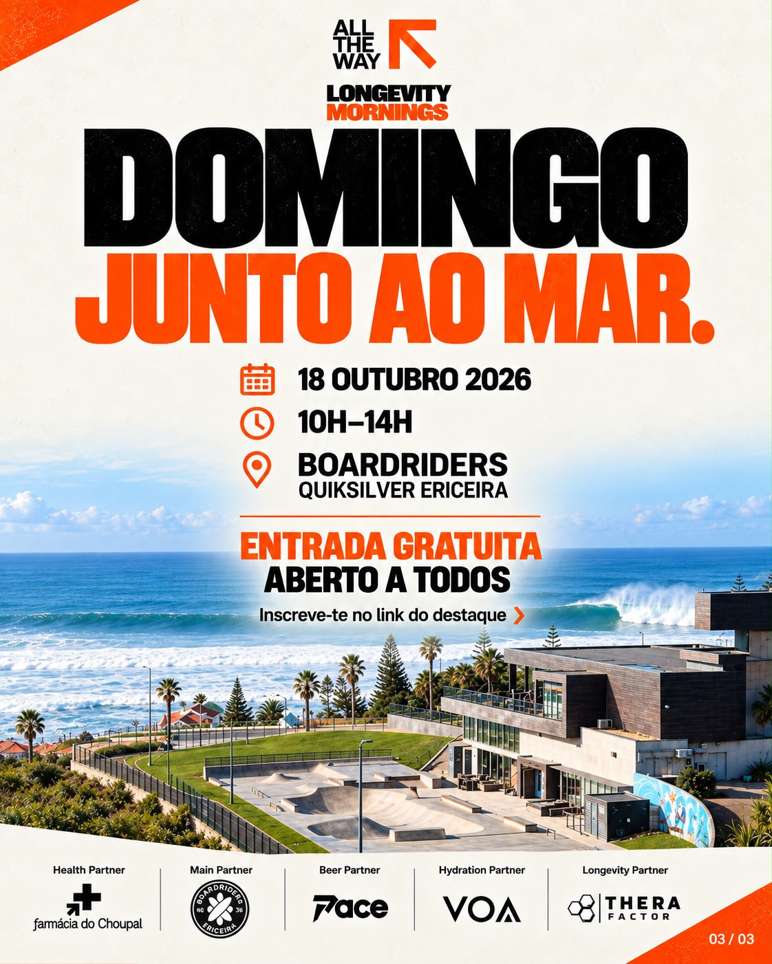 Cartaz Domingo junto ao mar